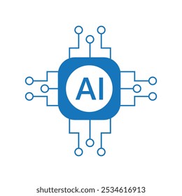 Computerchip mit geschriebener KI, künstliche Intelligenz