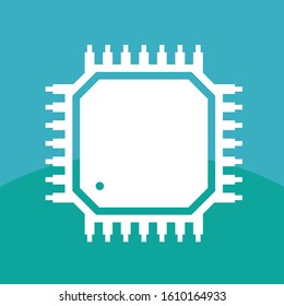 A computer chips in detailed vector