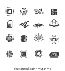 Computer Chips icons,Vector