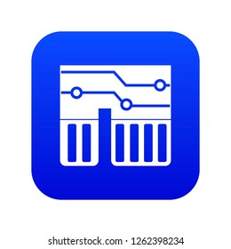 Computer chipset icon digital blue for any design isolated on white vector illustration