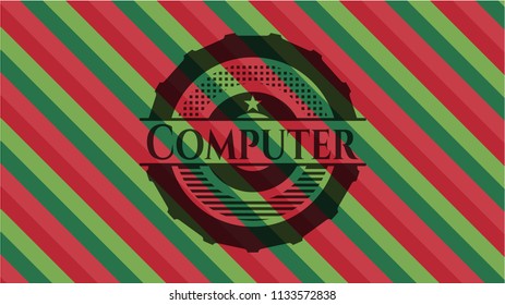 Computer christmas style emblem.