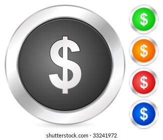 Computer circle icon set. Vector illustration.