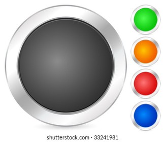 Computer circle icon set. Vector illustration.