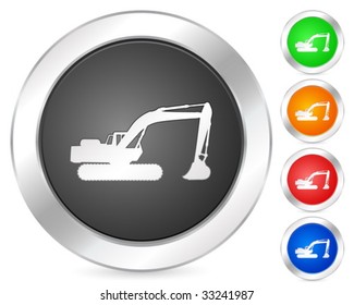 Computer circle icon set. Vector illustration.