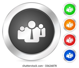 Computer circle icon set. Vector illustration.