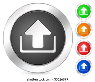 Computer circle icon set. Vector illustration.