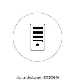 Computer in a circle vector icon 