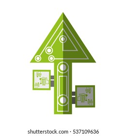 computer circuit arrow electronic component shadow vector illustration eps 10