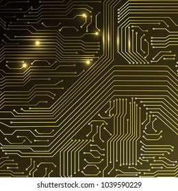 Computer circuit board. Abstract technological background. Vector illustration.