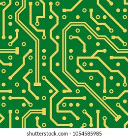 Computer circuit board. Green seamless texture