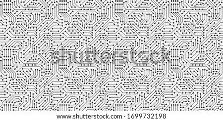 Computer circuit board pattern. Abstract vector illustration.