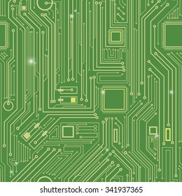 Computer circuit board pattern - vector seamless texture