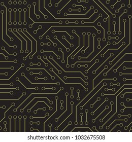 Computer Circuit Board. Seamless Pattern