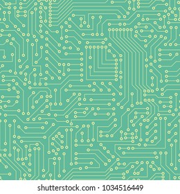Computer circuit board. Seamless pattern