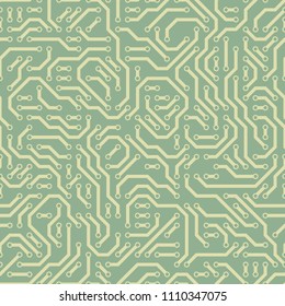 Computer Circuit Board. Seamless Pattern