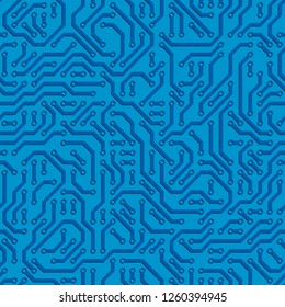 Computer circuit board. Seamless pattern. Vector illustration