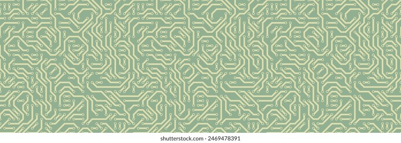 Computer circuit board texture. Technology pattern. Abstract illustration of silicon chip. Digital tech background in black and white colors.