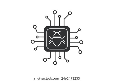 Computer or circuit bug icon. vector illustration.