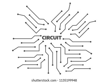 Computer circuit motherboard. Electronic circuit vector background. Technology circuit pattern