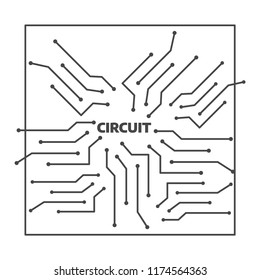 Computer circuit motherboard. Electronic circuit vector background. Technology circuit pattern