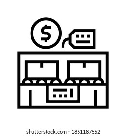 computer class rental line icon vector. computer class rental sign. isolated contour symbol black illustration