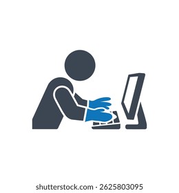 Computer Cleaning Service Icon Isolated On White Background