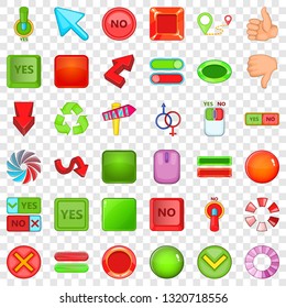 Computer click icons set. Cartoon style of 36 computer click vector icons for web for any design