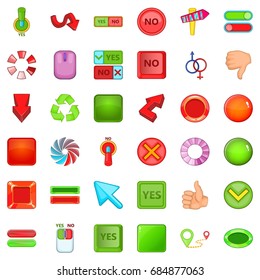 Computer click icons set, cartoon style