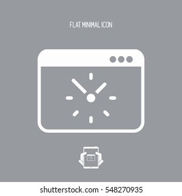 Computer clock - Vector flat icon