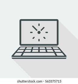 Computer clock - Vector flat icon
