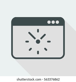 Computer clock - Vector flat icon