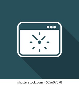 Computer clock - Vector flat icon