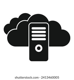 Computer cloud data icon simple vector. Storage cloud. Server data internet