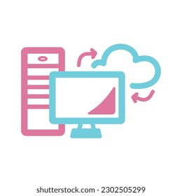 computer cloud icon, Computer icon