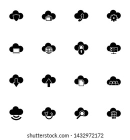 Computer Cloud icon - Expand to any size - Change to any colour. Perfect Flat Vector Contains such Icons as team, paper document, web server, media storage, data protection, global network and more