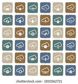 Computer Cloud Icons. Grunge Color Flat Design. Vector Illustration.