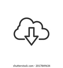 Computer cloud line icon. Web symbol for web and apps. Sign design in outline style. Computer cloud stroke object.