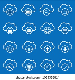 Computer cloud related line icons. Vector icon set