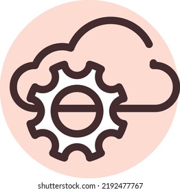 Computer cloud settings, illustration, vector on a white background.