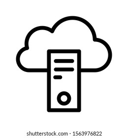 computer cloud  vector thin line icon 