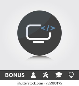 Computer with code icon