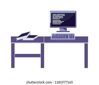 Computer Code Programming Books Desk Stock Vector (Royalty Free ...