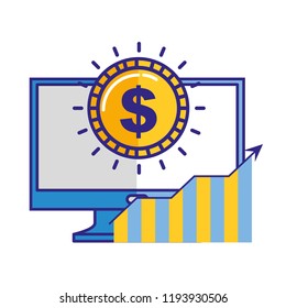computer coin dollar money statistics growth