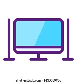 Computer with color icon. Gadget illustration vector isolated