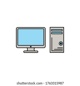 Ilustración vectorial de iconos coloreados por computadora. Icono plano de calidad superior en estilo moderno.