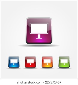 Computer Colorful Vector Icon Design