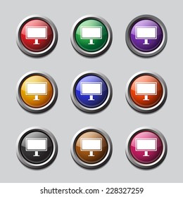 Computer Colorful Vector Icon Design