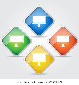 Computer Colorful Vector Icon Design