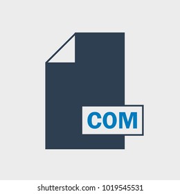 Computer (COM)  file format on gray background 