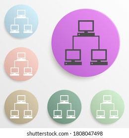 computer communication badge color set. Simple glyph, flat vector of web icons for ui and ux, website or mobile application